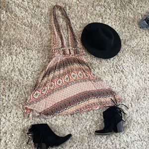 Bohemian open back dress.